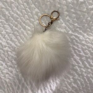 White Furball Keychain